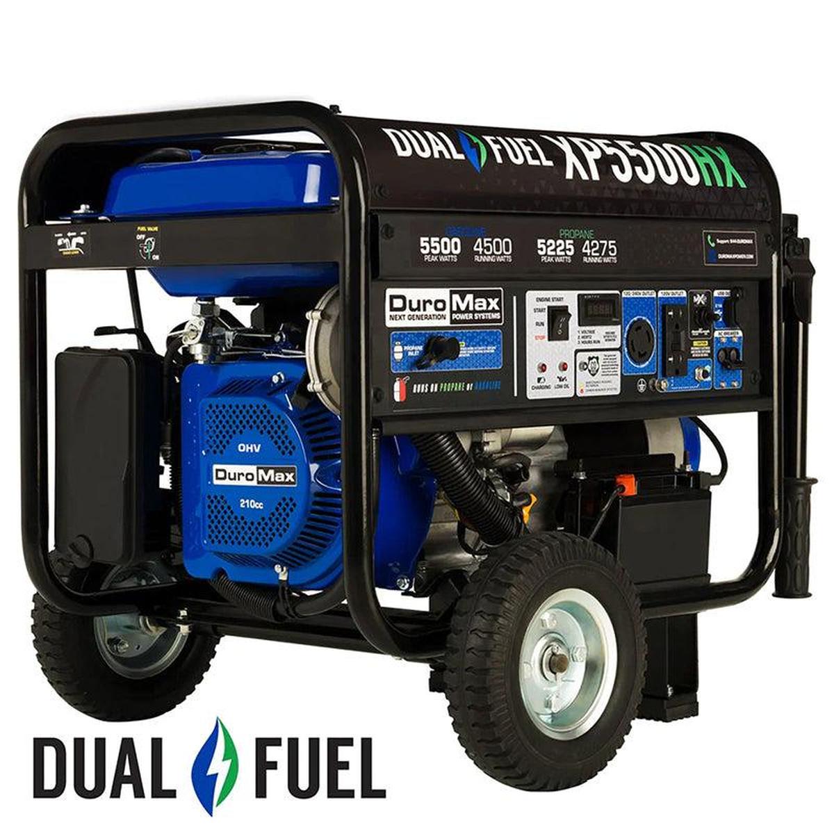 DuroMax XP5500HX dual fuel generator for running a refrigerator