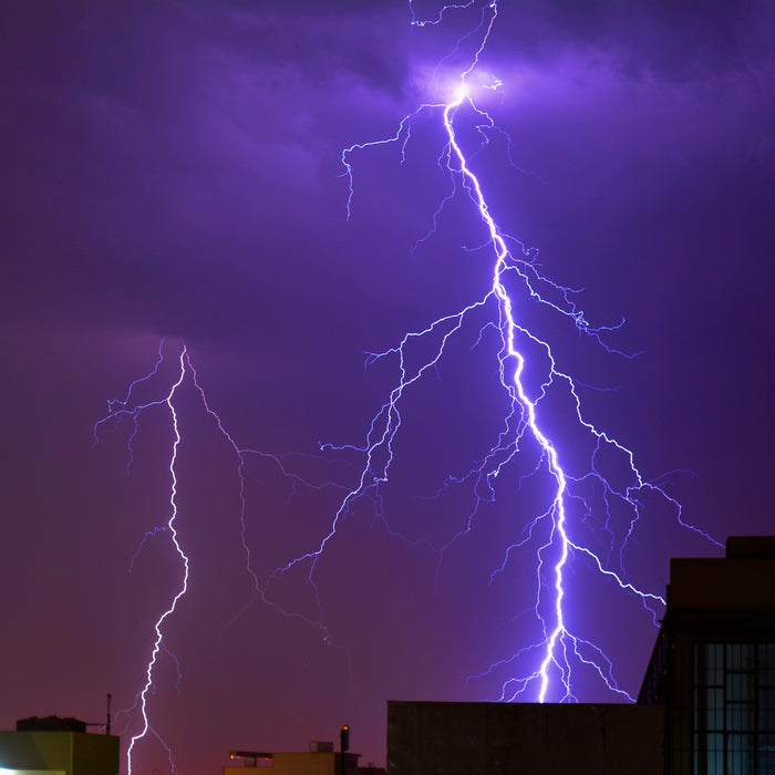 Lightning in a thunderstorm portable generator for emergency power