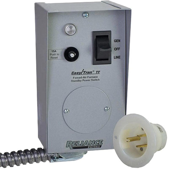 Reliance TF151W 15A furnace transfer switch for running a furnace on a generator