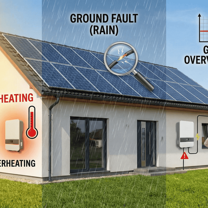 Possible reasons for inverter trip include overheating, ground fault, or grid overvoltage