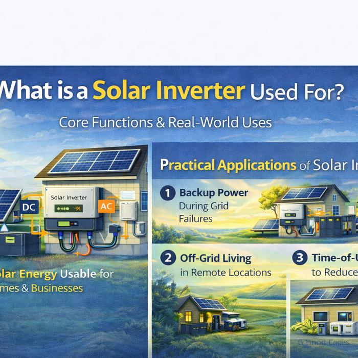 A solar inverter is used for backup power, off-grid living, and reduce utility bills