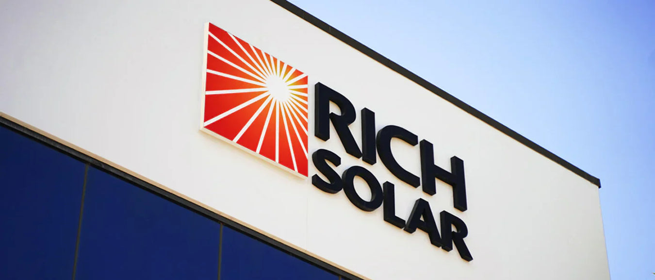 The Rich Solar sign on the company headquarters building