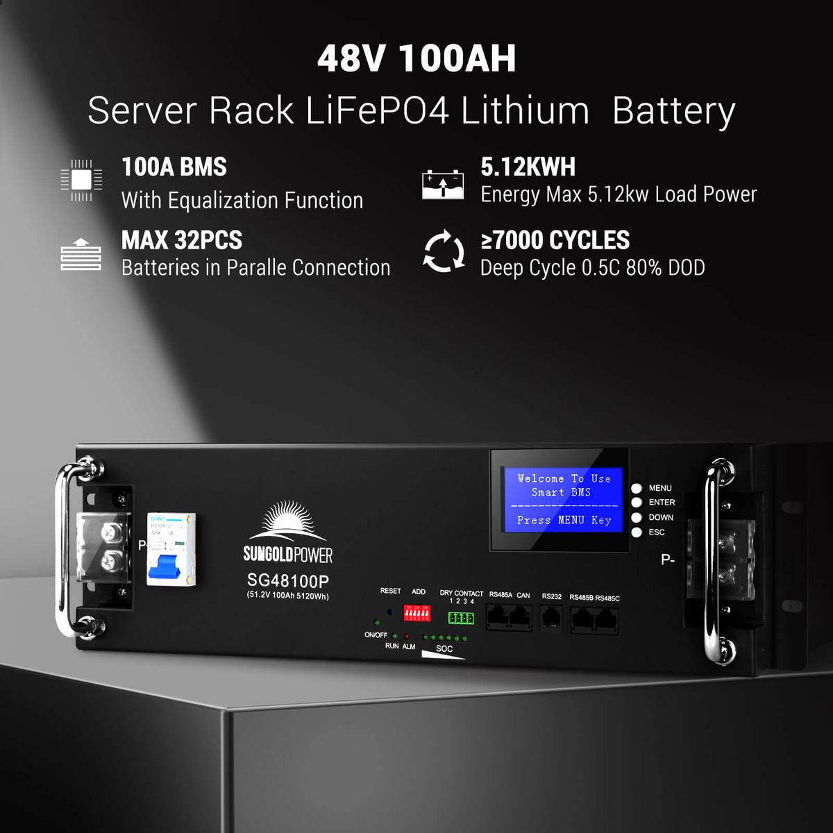 Hybrid Solar Kit 15.2KW 48V Split Phase 30.72 KWH Lithium Battery 32 X 415 Watt Solar Panel SGH-7.6DN6E-3