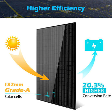 370W MONO BLACK PERC SOLAR PANEL FULL PALLET (32 PANELS) UL 61730-2