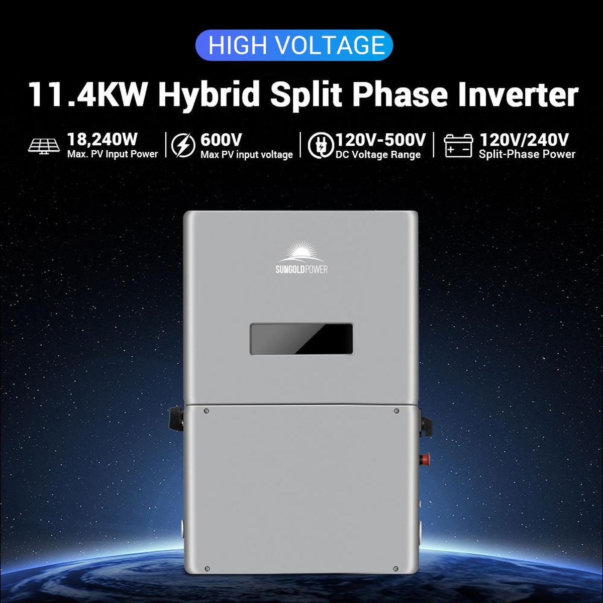 High Voltage 11.4KW Hybrid Split Phase Inverter with APS Transmitter SG11.4KHB-HV-2