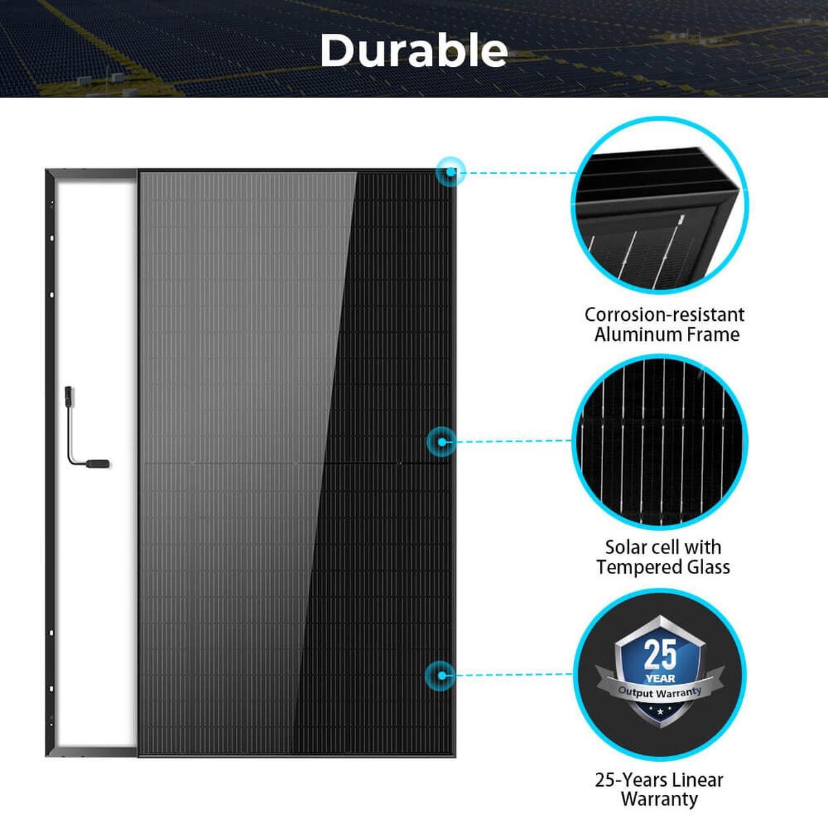 500W MONO BLACK PERC SOLAR PANEL FULL PALLET (32 PANELS) UL 61730-3