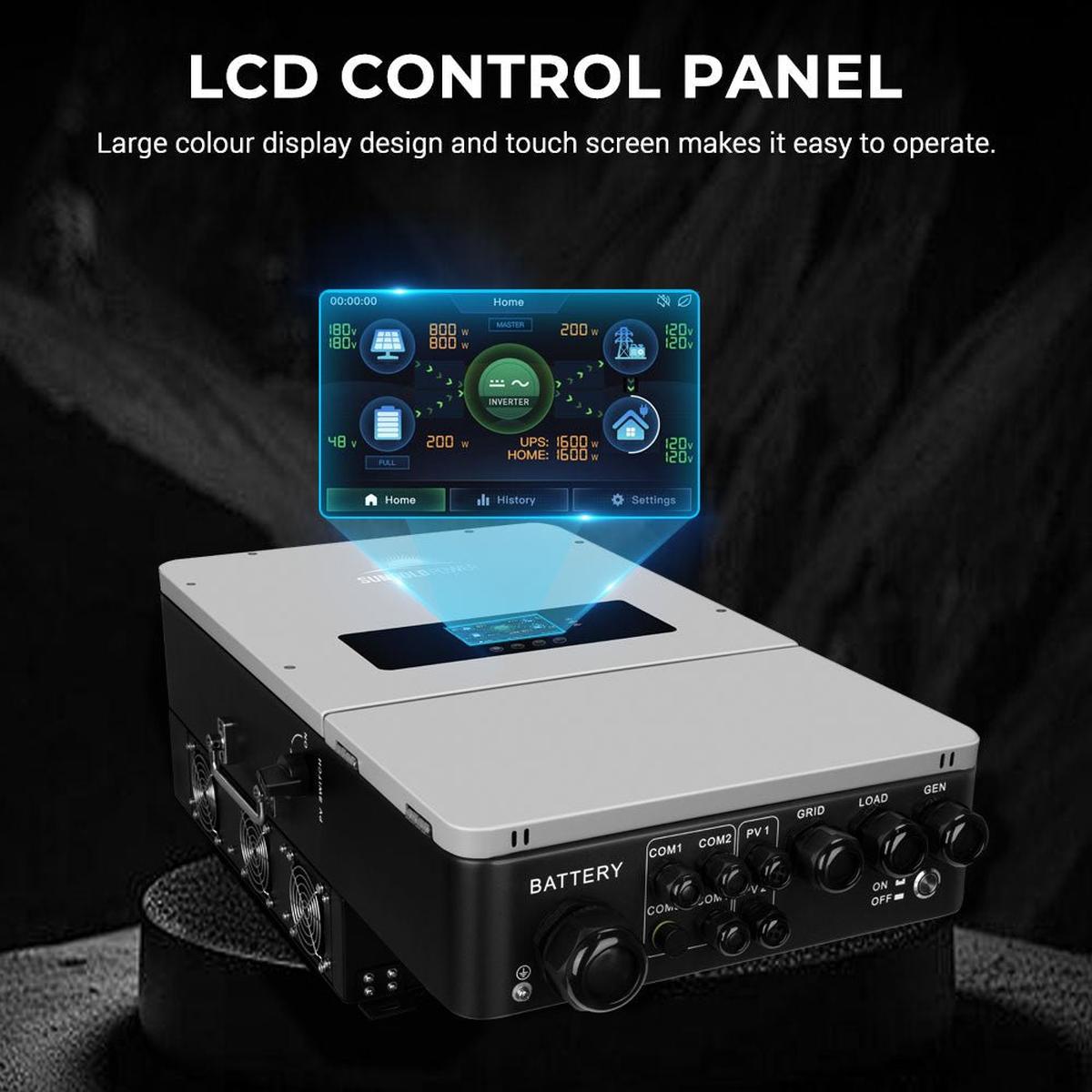 10KW Hybrid Inverter 48V Split Phase Grid Feedback Batteryless-3