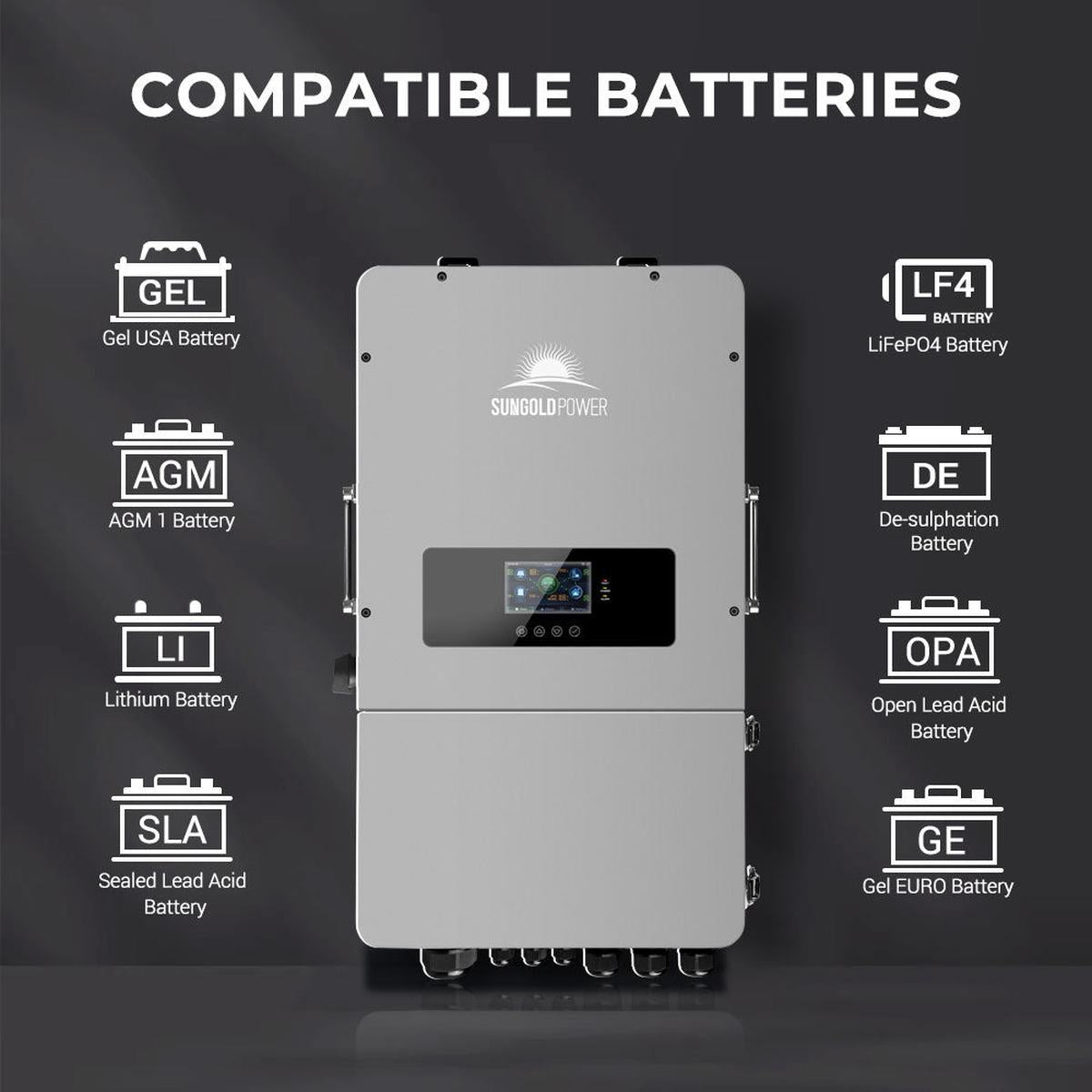 10KW Hybrid Inverter 48V Split Phase Grid Feedback Batteryless-6
