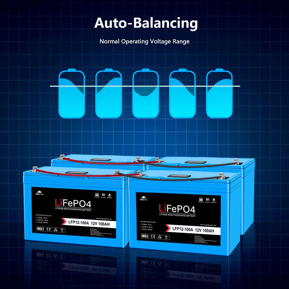 SunGoldPower 12V 100AH LiFePO4 Deep Cycle Lithium Battery
