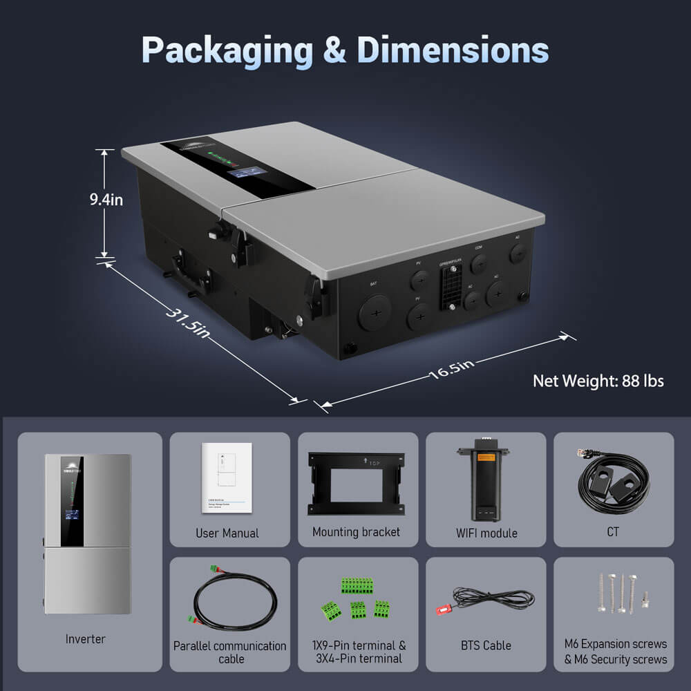 7.6KW/ 11.4KW Hybrid Inverter 48V Split Phase SGN11.4KHB-48/ SGN7.6K1HB-48