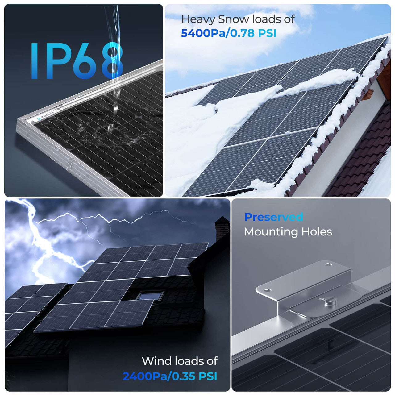 2PCS Bifacial 450 Watt  Monocrystalline Solar Panel