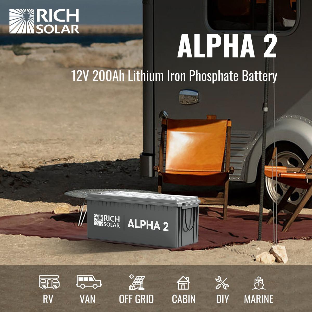 ALPHA 2 | 12V 200Ah LiFePO4 Battery | Powerful 12V Lithium Battery for RVs, Trailers, Vans, Boats, Off-Grid | 5,000 Lifetime Cycles | Bluetooth and Internal Heat Technology-6