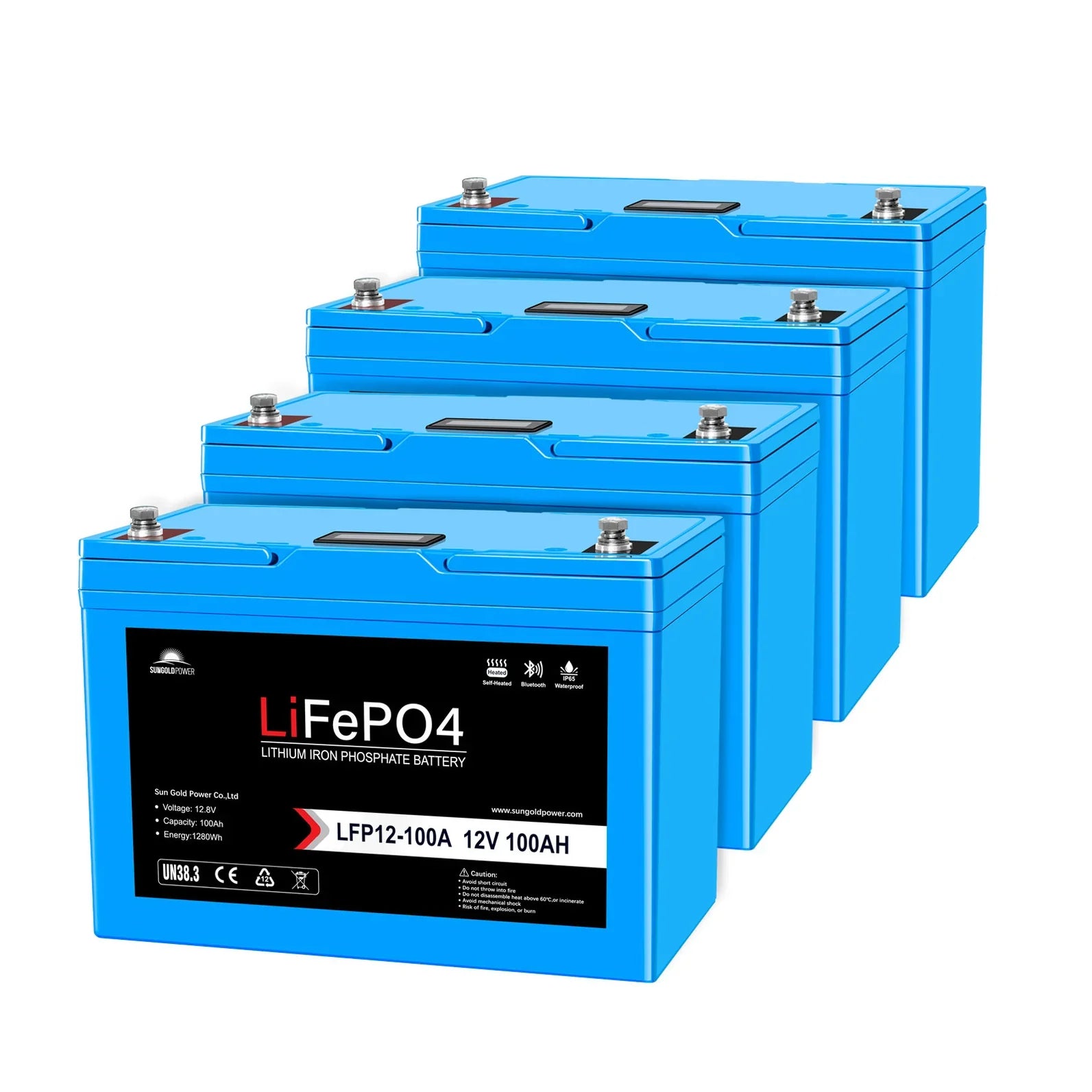 SunGoldPower 12V 100AH LiFePO4 Deep Cycle Lithium Battery