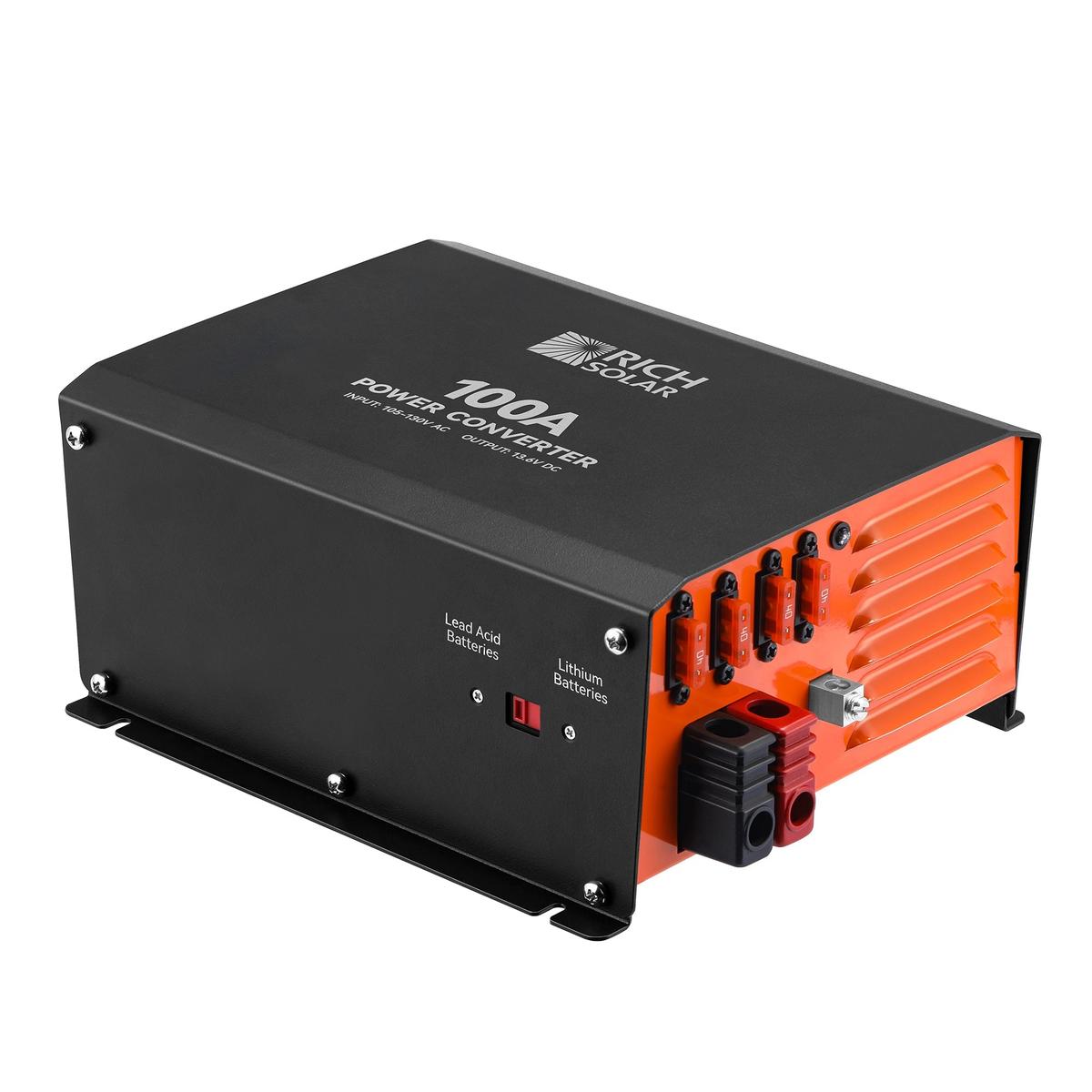 100 Amp Power Converter | 100A 120V Battery Charger | Overload, Overheat, Reverse Polarity Protection | Plug and Play-9