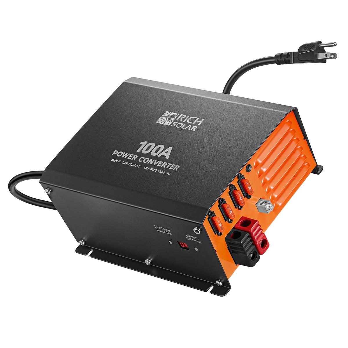 100 Amp Power Converter | 100A 120V Battery Charger | Overload, Overheat, Reverse Polarity Protection | Plug and Play-8