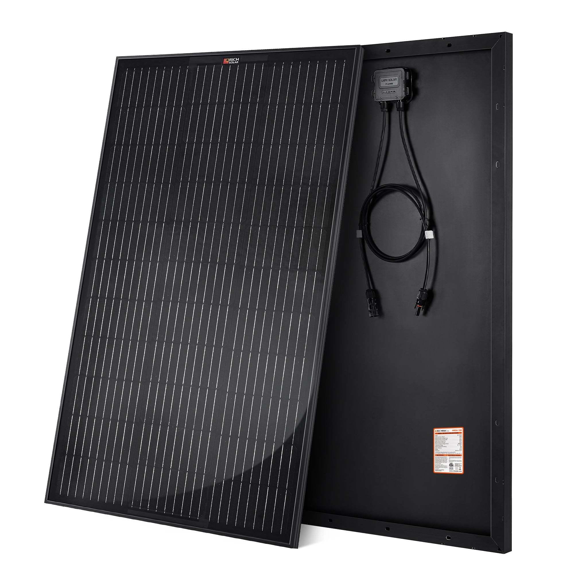 MEGA 100 | 100 Watt Solar Panel | Premier 12V Off-Grid Solar Panel for Vans, Campers, Boats | 25-Year Output Warranty | UL Certified