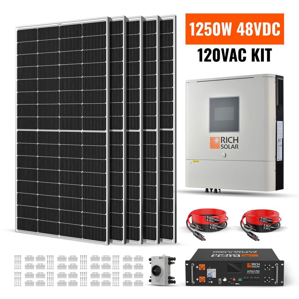 1250W 48VDC-120VAC Solar Kit-1