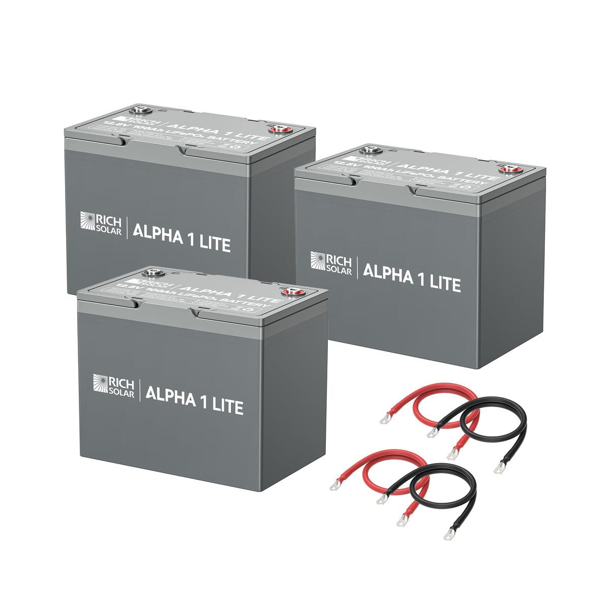 300Ah 12V LiFePO4 Off-Grid Battery Kit | 3.8kWh Deep Cycle Lithium Battery Bank | Powerful 300Ah Battery Kit for RVs, Trailers, Cabins, Campers, Vans, Off-Grid | 3 X ALPHA 1 LITE in Parallel-2