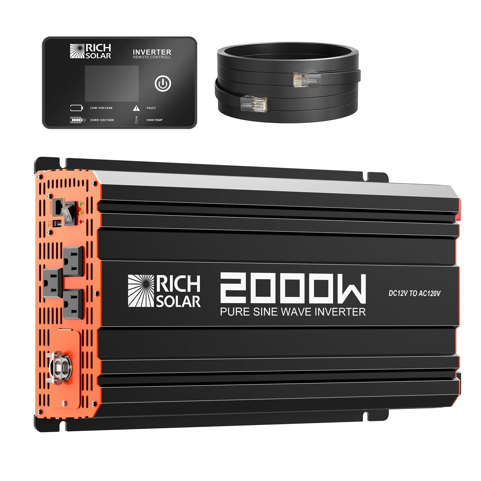 NOVA PURE 2K | 2000 Watt (2kW) 12 Volt Industrial Pure Sine Wave Inverter | Powerful 2000W 12V Off-Grid Inverter for RVs, Trailers, Campers, Vans, Trucks, Overlanders, Boats | Top Rated
