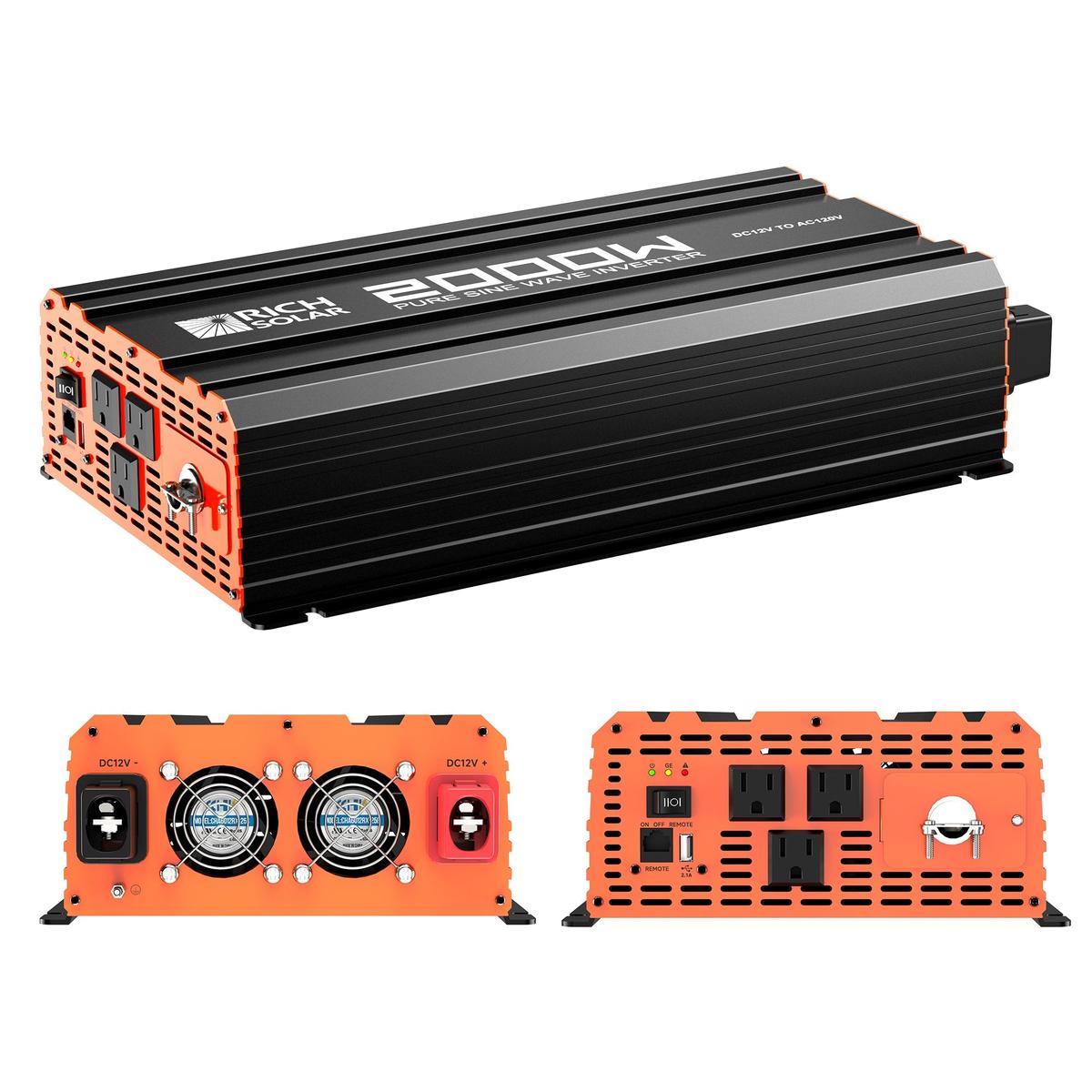 NOVA PURE 2K | 2000 Watt (2kW) 12 Volt Industrial Pure Sine Wave Inverter | Powerful 2000W 12V Off-Grid Inverter for RVs, Trailers, Campers, Vans, Trucks, Overlanders, Boats | Top Rated-2