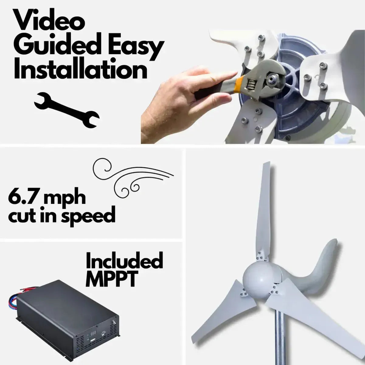 Automaxx Windmill 400W Home & Land Wind Turbine Generator Kit-3