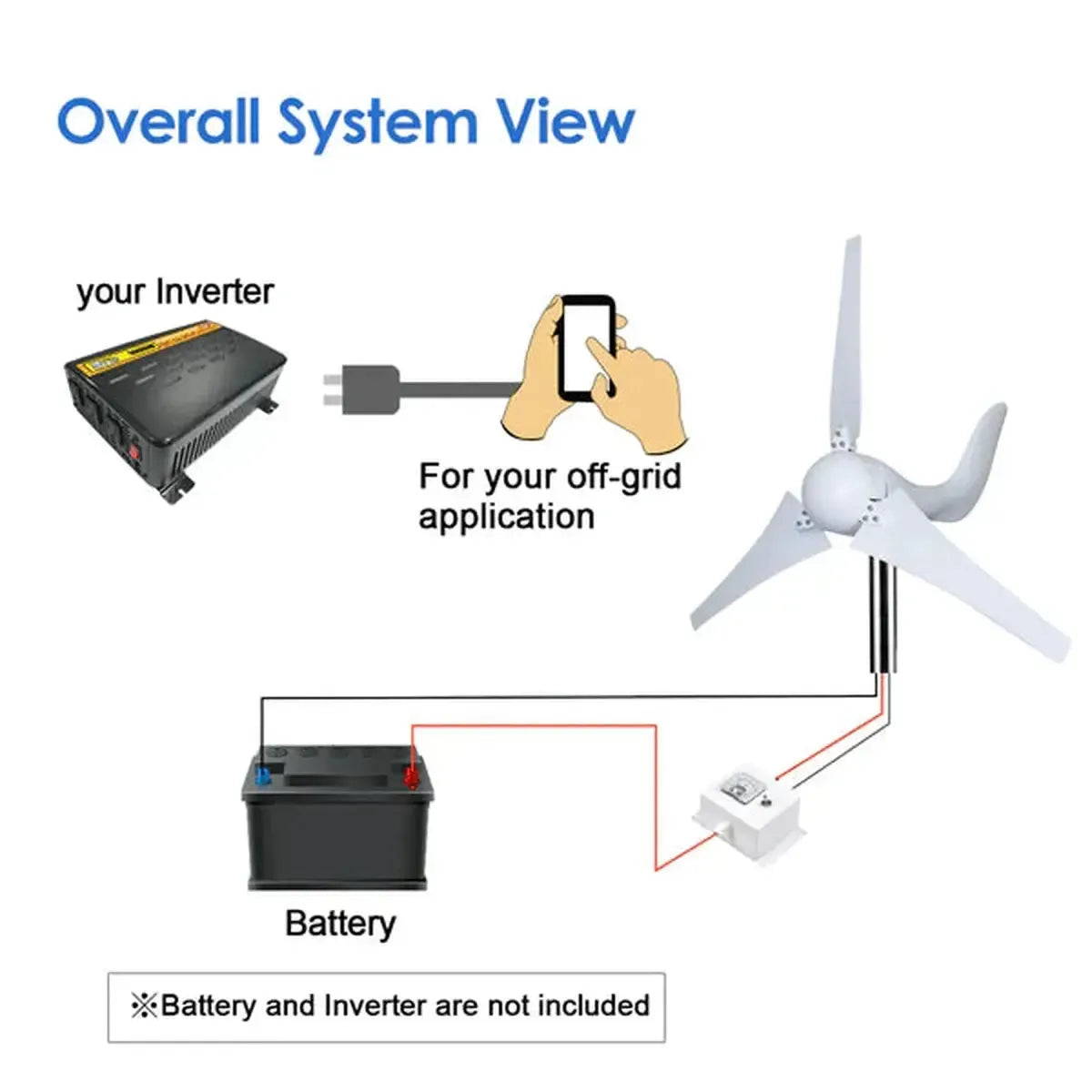 Automaxx Windmill 400W Home & Land Wind Turbine Generator Kit-6