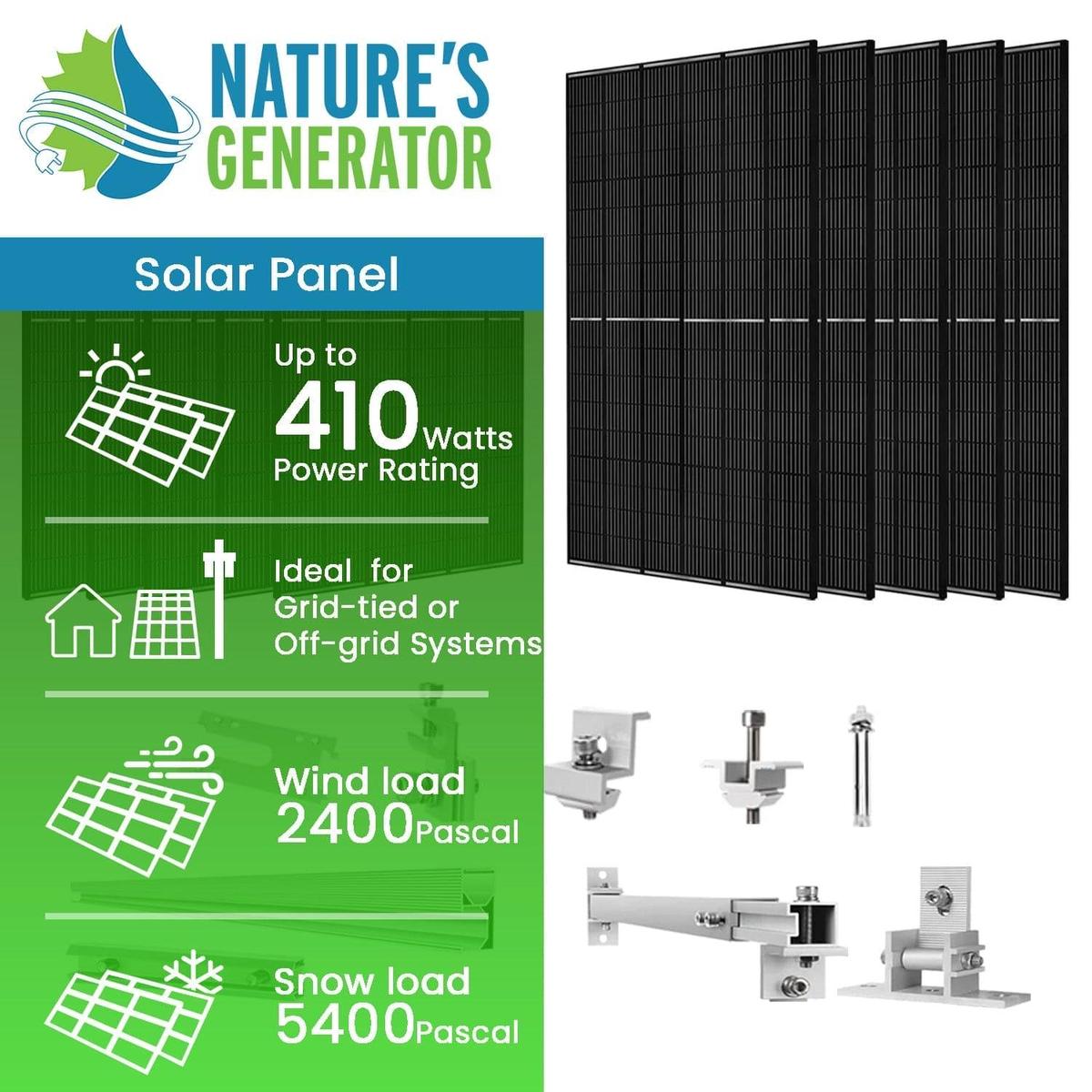 410 Watt Monocrystalline Solar Panel (10 Pack) With Solar Panel Mount Rack-2