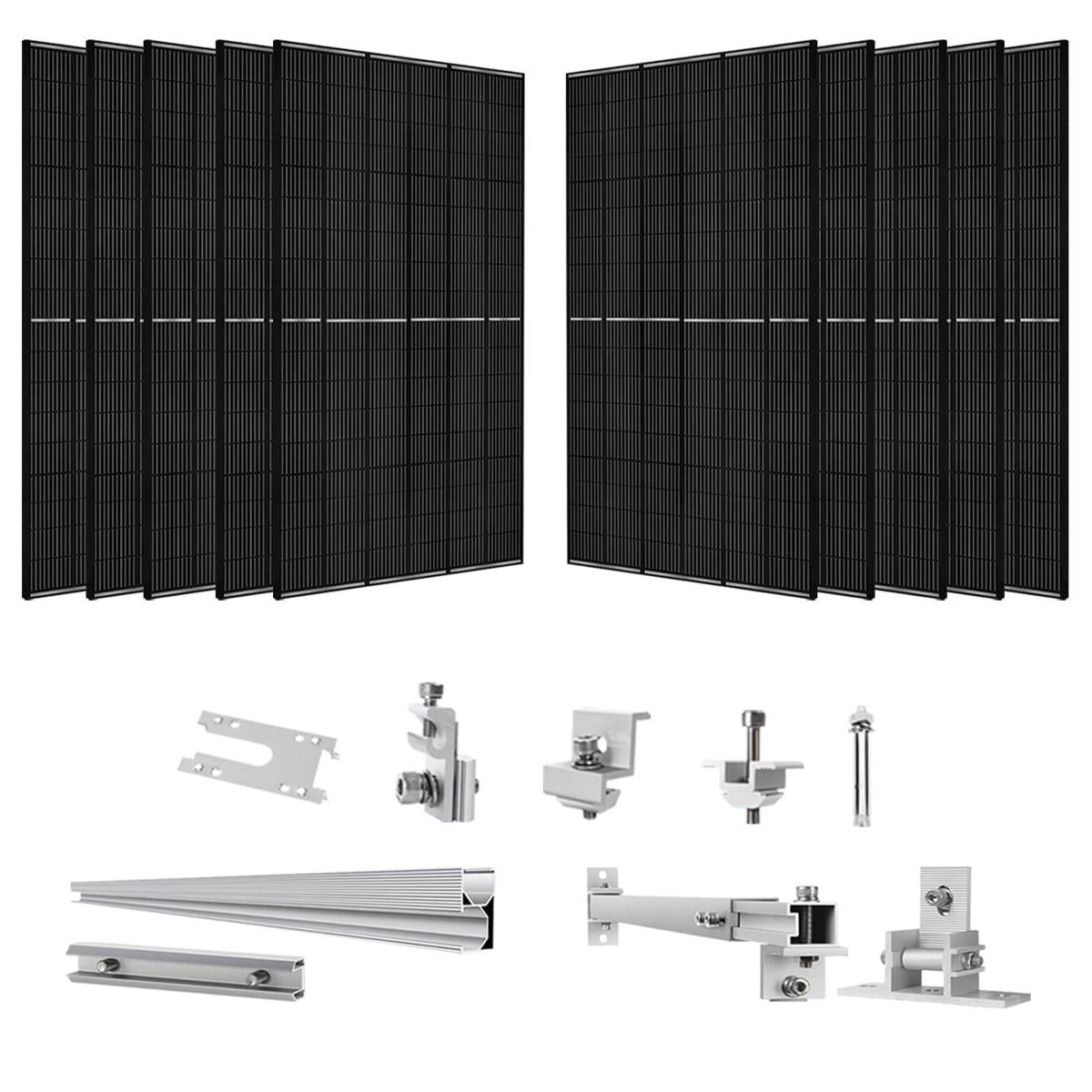410 Watt Monocrystalline Solar Panel (10 Pack) With Solar Panel Mount Rack-1
