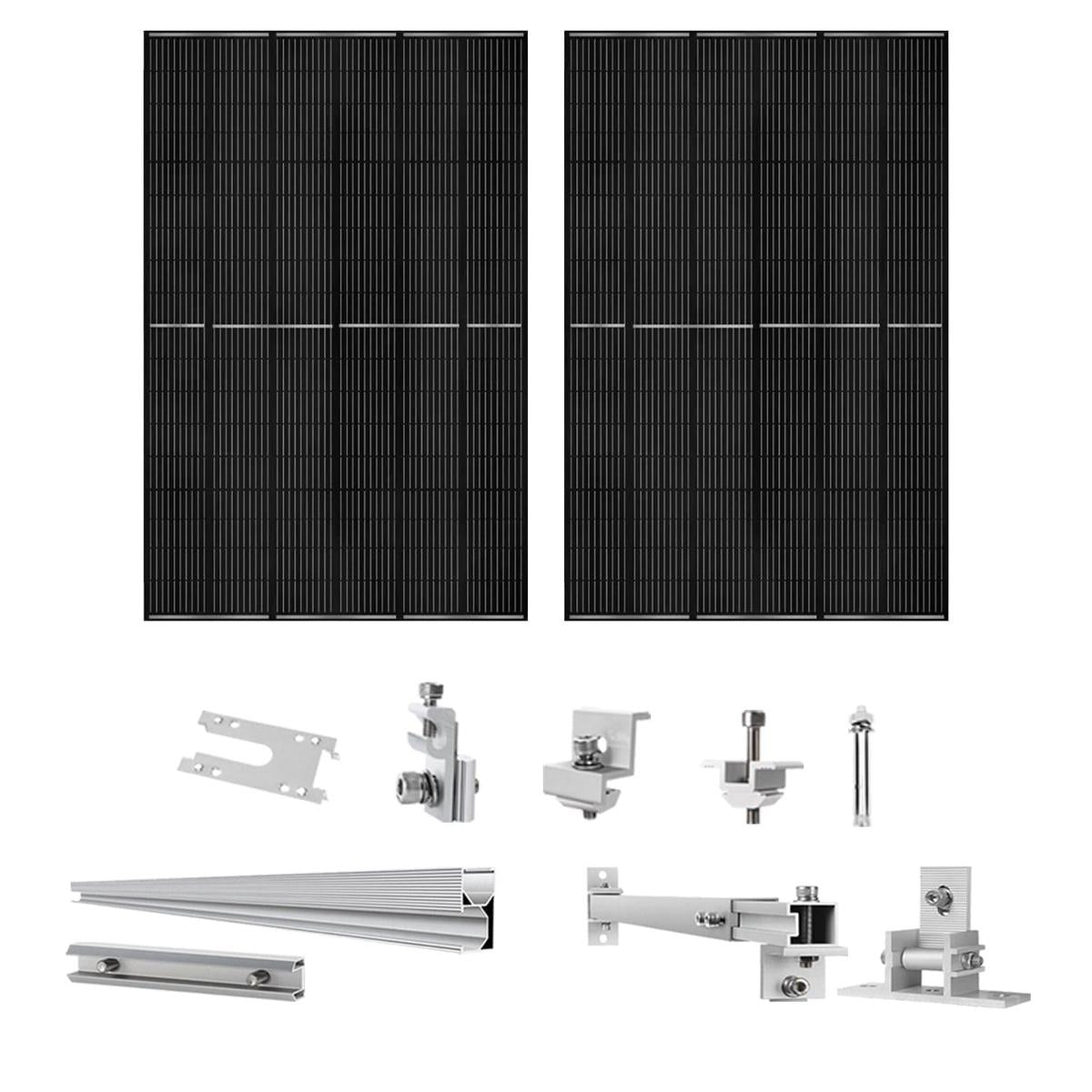 410 Watt Monocrystalline Solar Panel (2 Pack) With Solar Panel Mount Rack-1
