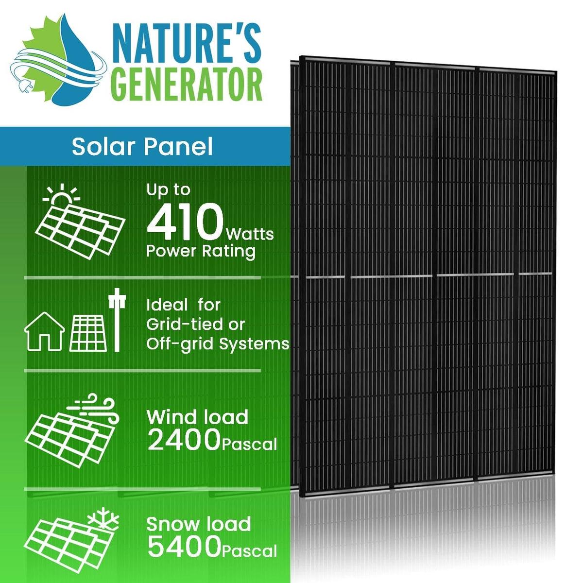 410 Watt Monocrystalline Solar Panel (4 Pack)-1
