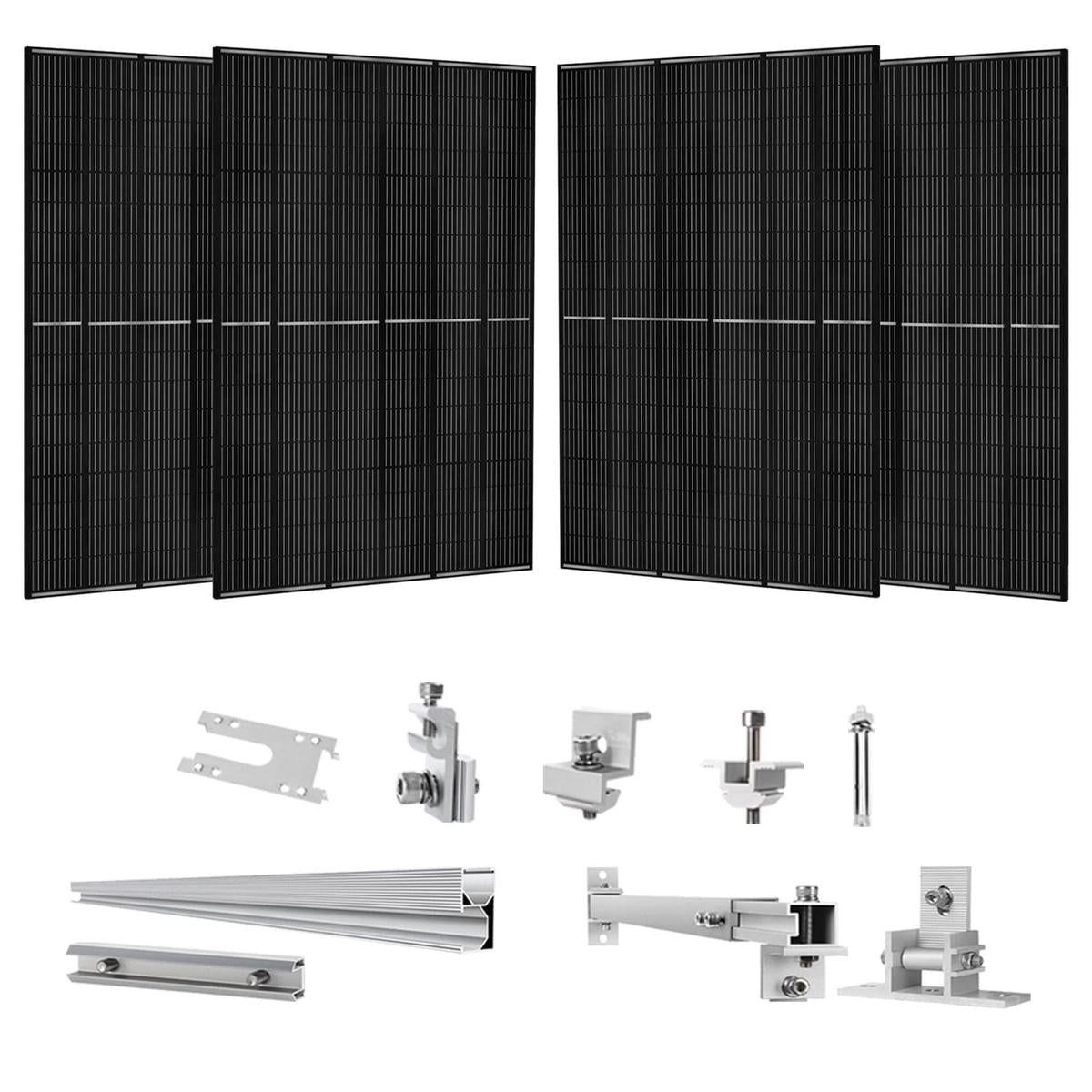 410 Watt Monocrystalline Solar Panel (4 Pack) With Solar Panel Mount Rack-1