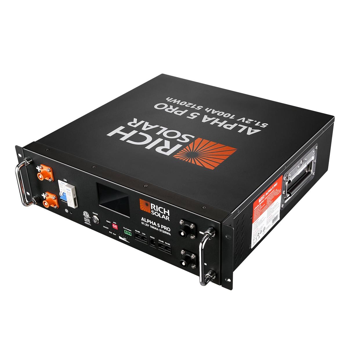ALPHA 5 PRO | 51.2V 100Ah LiFePO4 Battery | Premium 48V Server Rack Lithium Battery for Residential, Commercial, RVs, Off-Grid | 7,000 Lifetime Cycles | 10 Year Warranty | UL1973, UL9540A Certified | BACKORDER-4