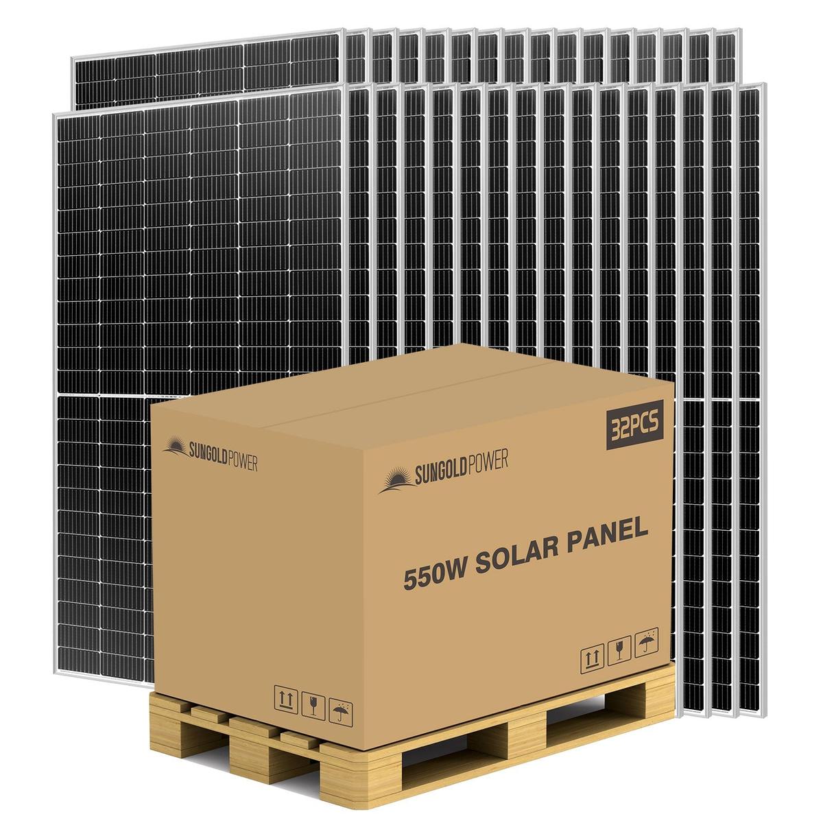 550W MONO PERC SOLAR PANEL FULL PALLET (32 PANELS) UL 61730-7
