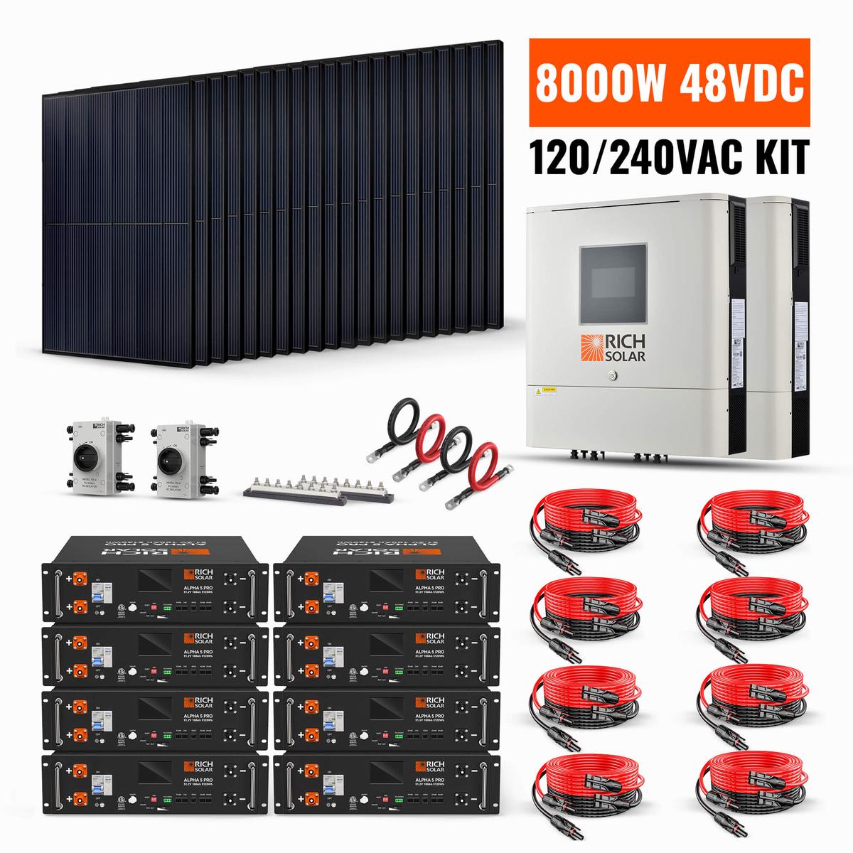 8000W 48V-120/240VAC Solar Kit-1