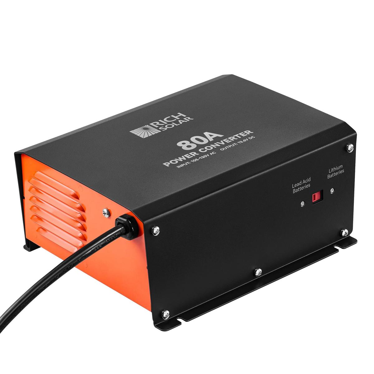 80 Amp Power Converter | 80A 120V Battery Charger | Overload, Overheat, Reverse Polarity Protection | Plug and Play-1