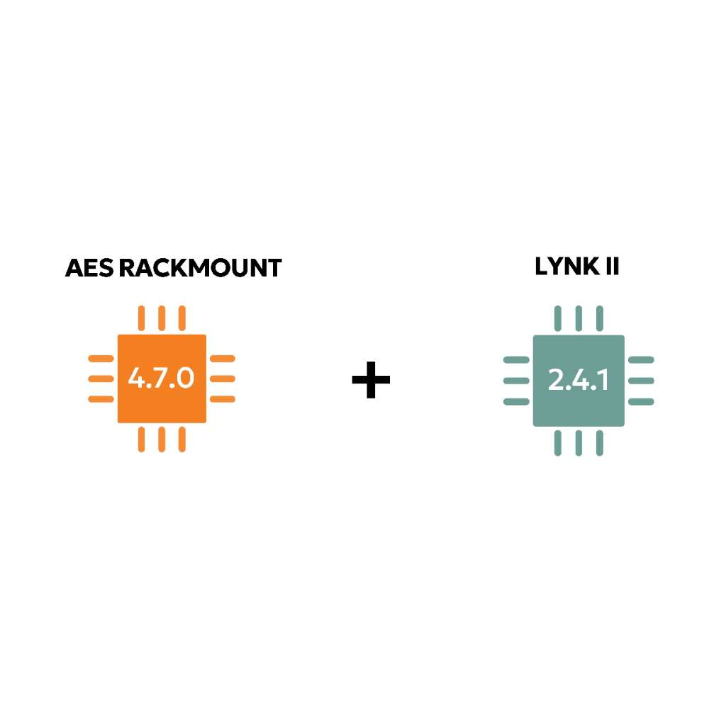 A firmware graphic displays version chips while highlighting Discover Energy 5.0kWh AES Heated Rackmount ESS Lithium Battery Module-48-48-5120-H compatibility
