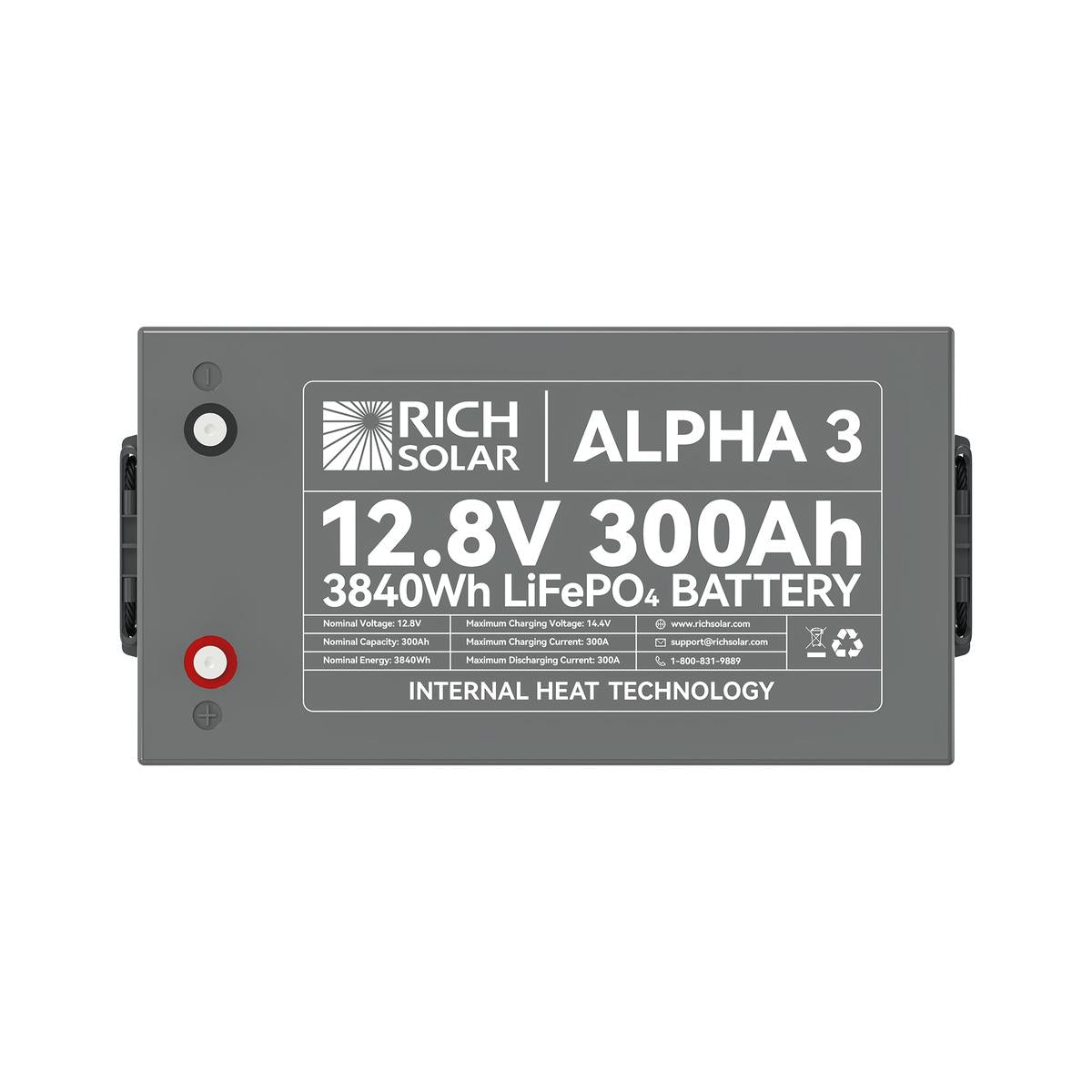 ALPHA 3 | 12V 300Ah LiFePO4 Battery | 12V Lithium Battery for RVs, Cabins, Off-Grid | 5,000 Lifetime Cycles | Internal Heat Techlogy | Bluetooth-4