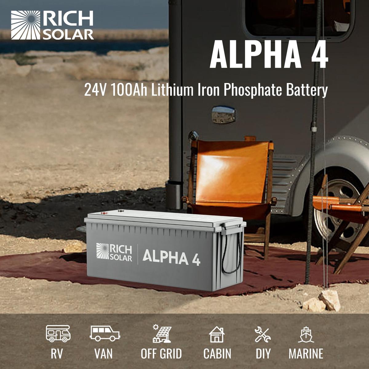 ALPHA 4 | 24V 100Ah LiFePO4 Battery | Powerful 24V Lithium Battery for RVs, Trailers, Vans, Boats, Off-Grid | 5,000 Lifetime Cycles | Bluetooth and Internal Heat Technology-3