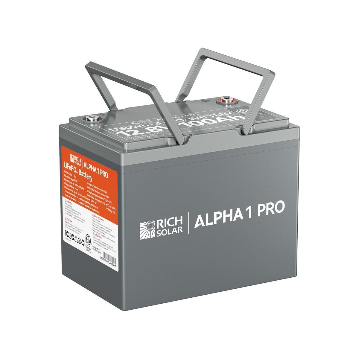 ALPHA 1 PRO | 12V 100Ah LiFePO4 Battery | Premium 12V Lithium Battery for Off-Grid, RVs, Boats | 7,000 Lifetime Cycles | 10-Year Warranty | UL1973 Certified-2