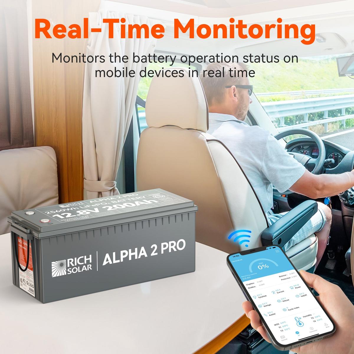 ALPHA 2 PRO | 12V 200Ah LiFePO4 Battery | Premium 12V Lithium Battery for RVs, Cabins, Tiny Homes | 7,000 Lifetime Cycles | 10 Year Warranty | UL1973 Certified-5