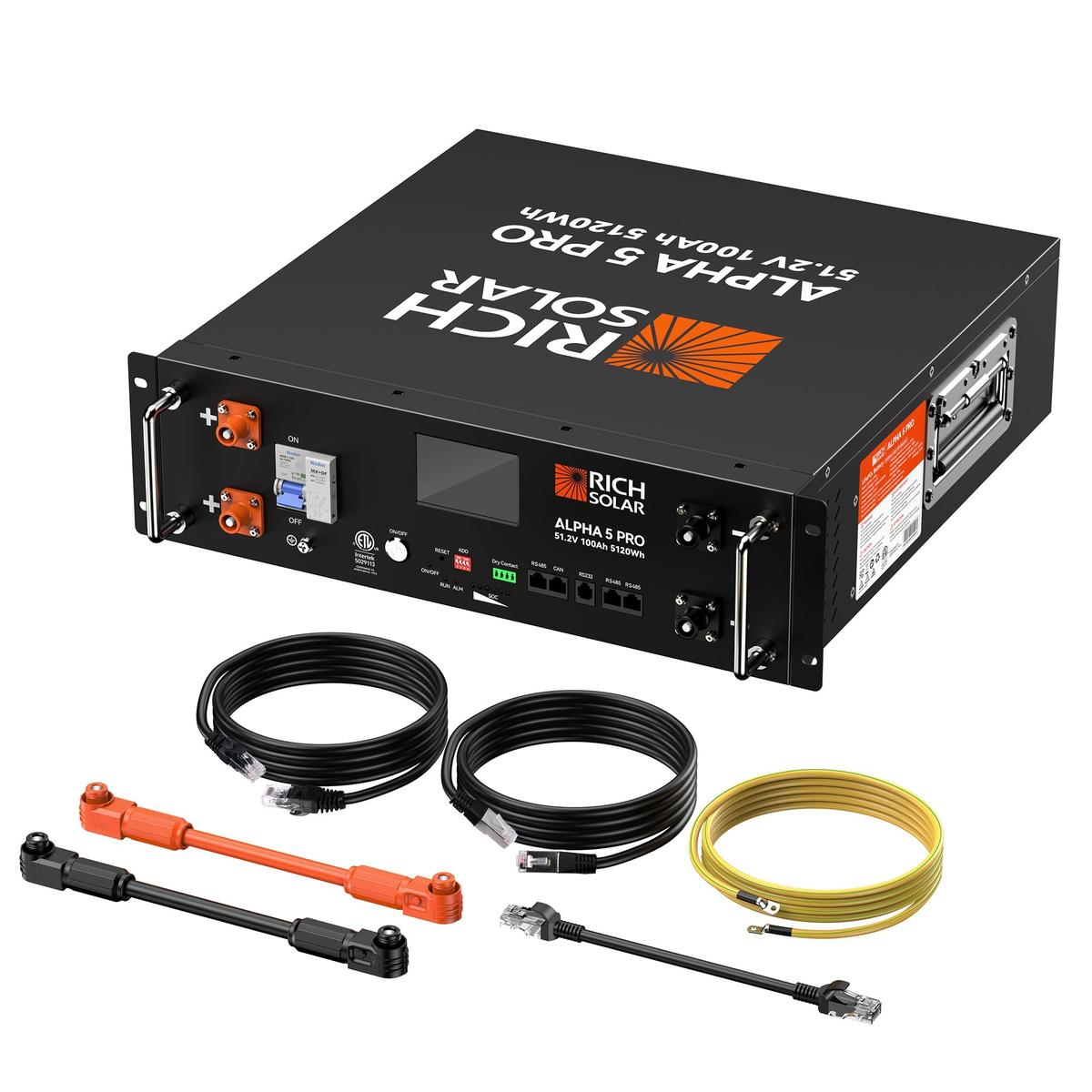 ALPHA 5 PRO | 51.2V 100Ah LiFePO4 Battery | Premium 48V Server Rack Lithium Battery for Residential, Commercial, RVs, Off-Grid | 7,000 Lifetime Cycles | 10 Year Warranty | UL1973, UL9540A Certified | BACKORDER-12