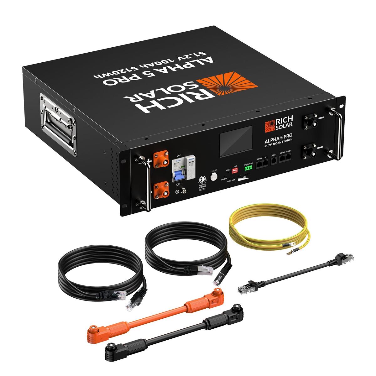 ALPHA 5 PRO | 51.2V 100Ah LiFePO4 Battery | Premium 48V Server Rack Lithium Battery for Residential, Commercial, RVs, Off-Grid | 7,000 Lifetime Cycles | 10 Year Warranty | UL1973, UL9540A Certified | BACKORDER-2
