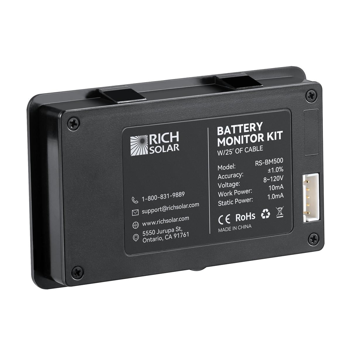 500 Amp Battery Monitor with Shunt | 8~120V 500A Battery Monitor with Shunt | Accurate Battery Status Monitor | Easy to Use-5