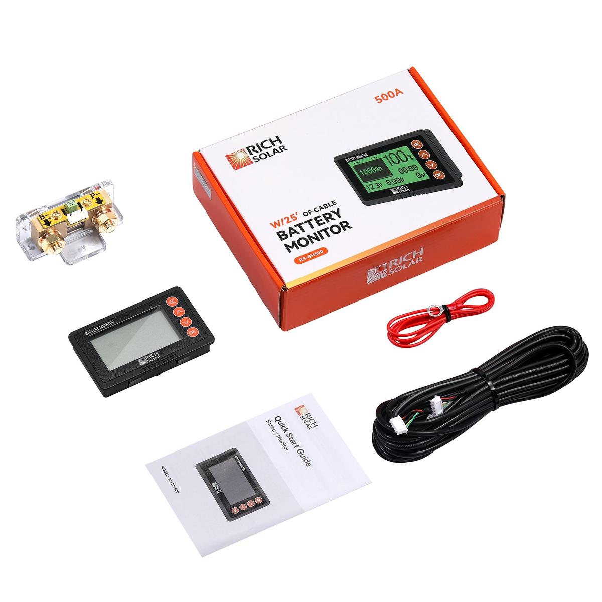 500 Amp Battery Monitor with Shunt | 8~120V 500A Battery Monitor with Shunt | Accurate Battery Status Monitor | Easy to Use-11