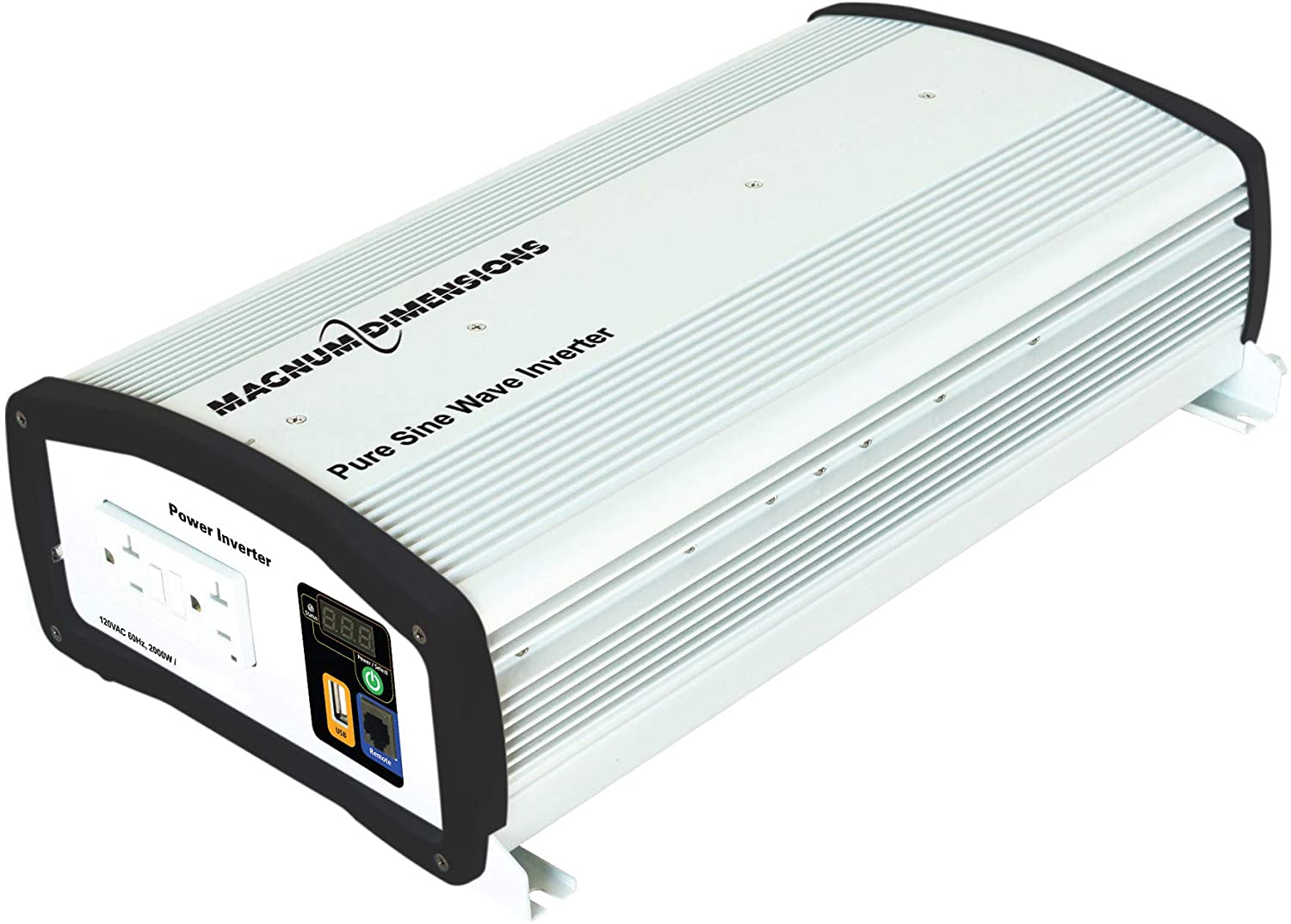 Magnum Energy 2000 Watt, 24 Volt Pure Sine Inverter, 120 VAC, UL458, 5-20 (GFCI) Outlet w/5 VDC, 2.1 Amp USB-1
