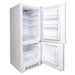 Close-up interior view of SunStar ST-10RF-W 10 cu.ft. DC/AC Refrigerator - White, focusing on the cooling fan and temperature control dial inside the refrigerator compartment