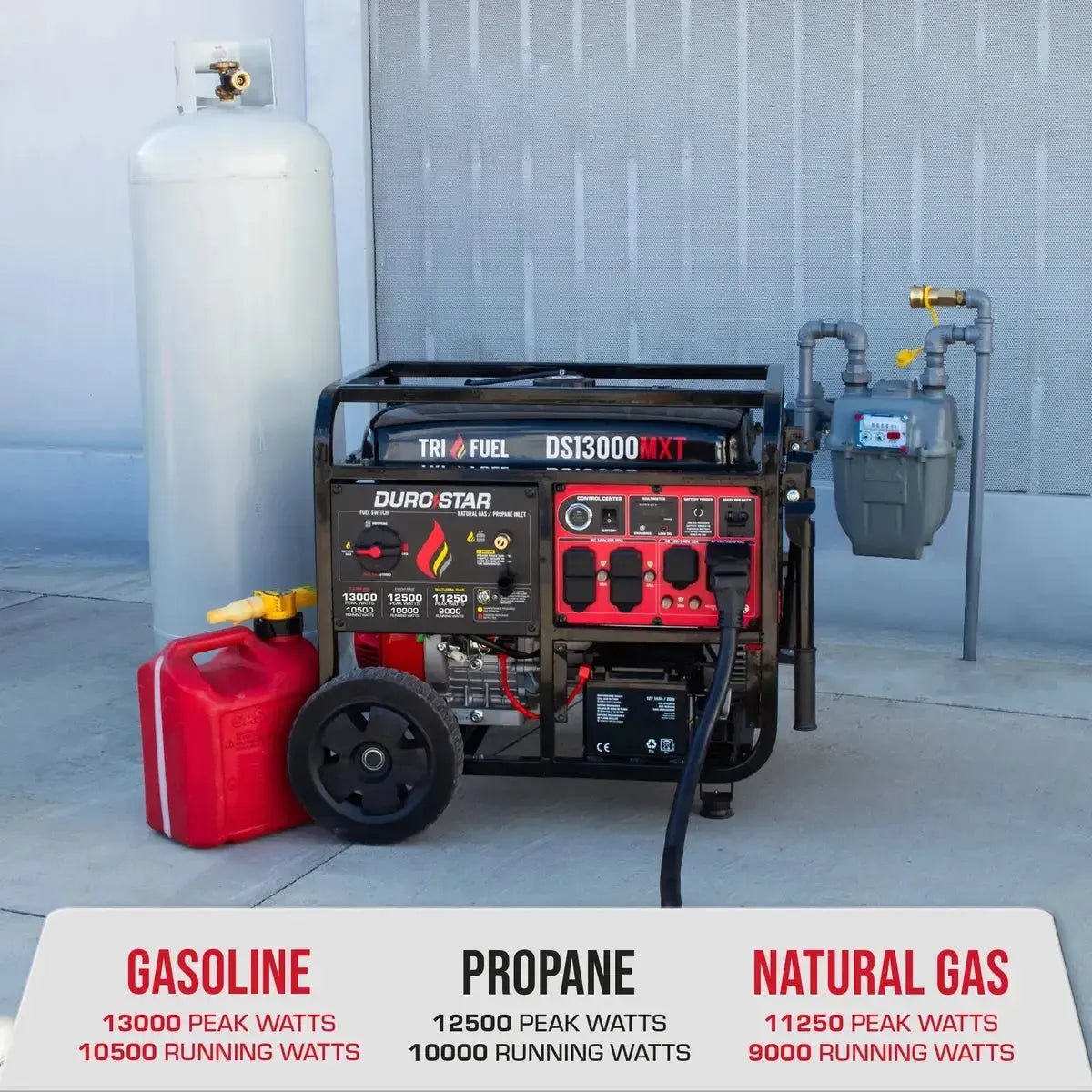 DuroStar DS13000MXT 13,000 Watt Tri Fuel Portable Generator w/ CO Alert-3
