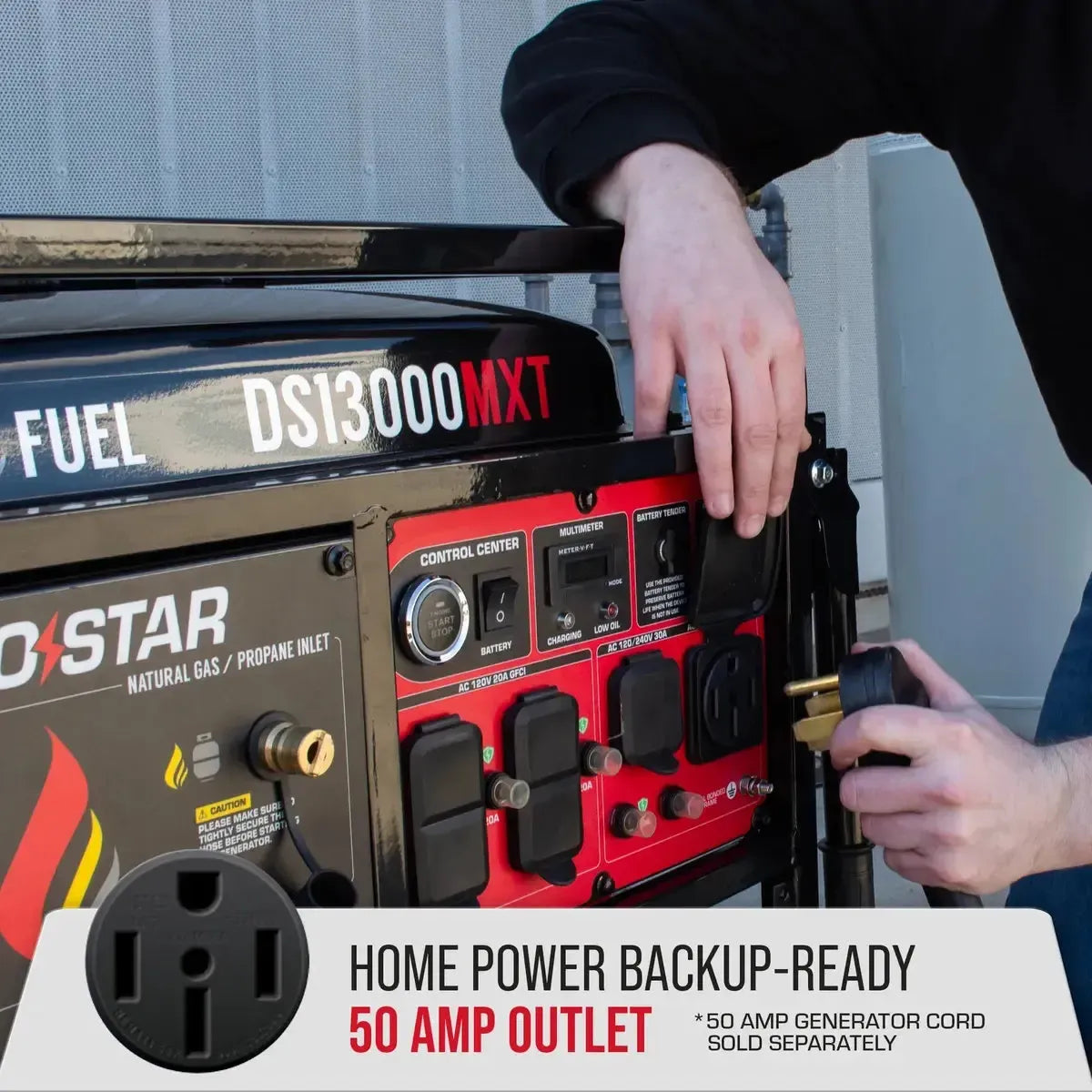 DuroStar DS13000MXT 13,000 Watt Tri Fuel Portable Generator w/ CO Alert-4