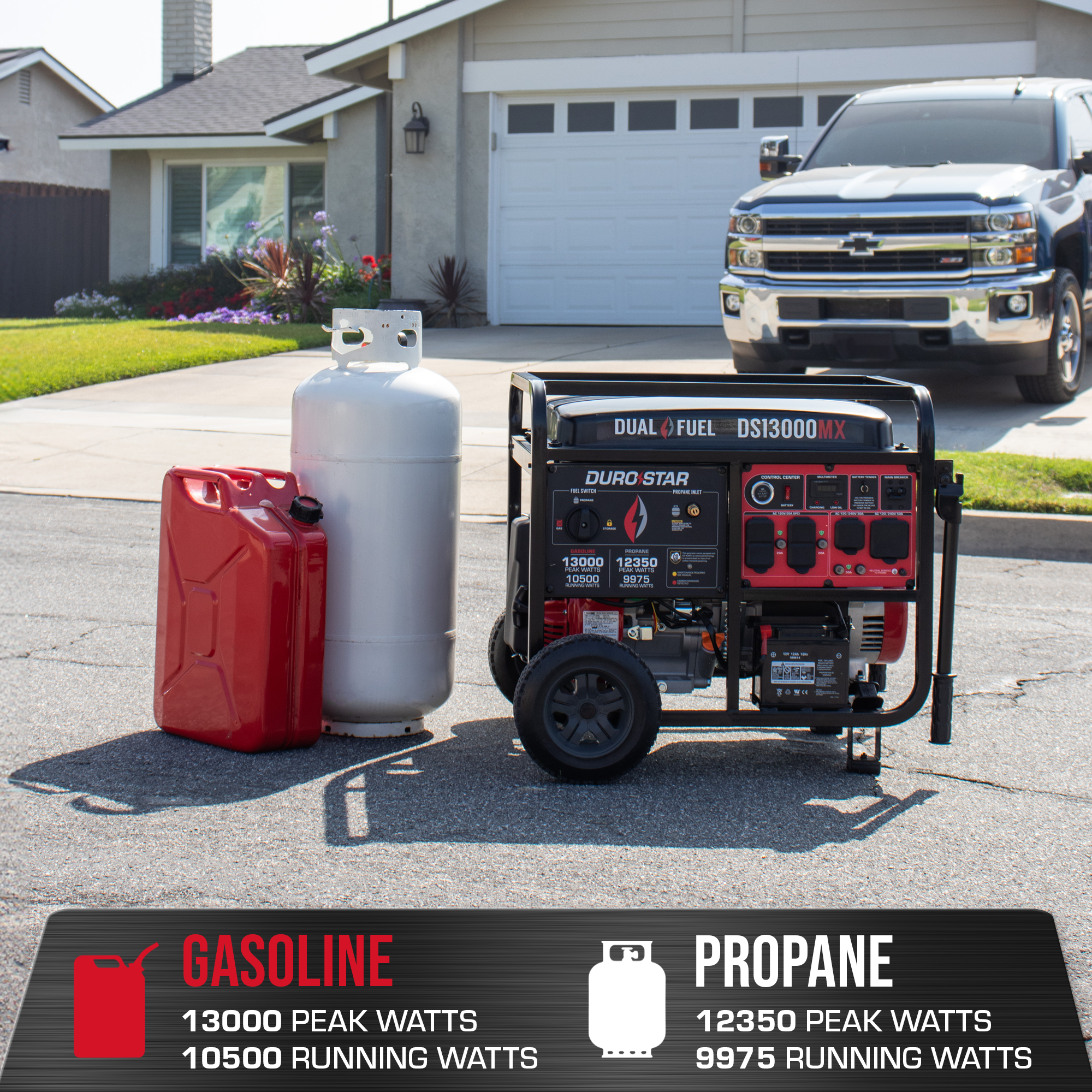 DuroStar DS13000MX dual fuel generator