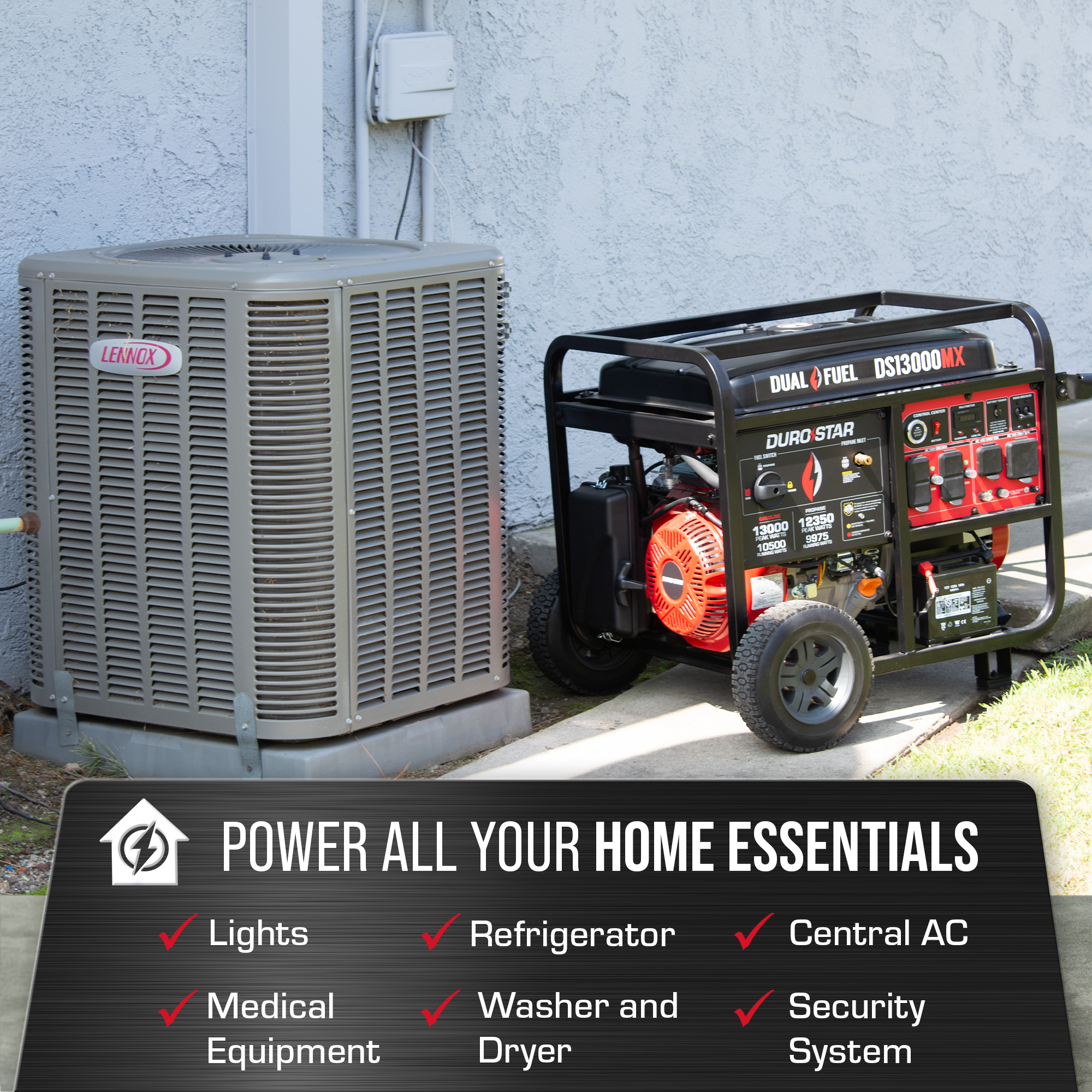 DuroStar DS13000MX dual fuel generator